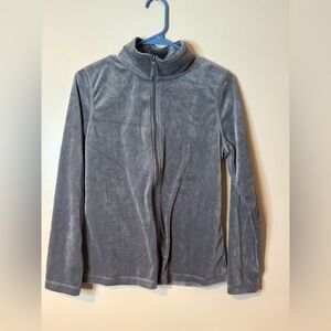 BUNDLE ONLY: Faded Glory Gray Velour Zip Front Jacket EUC